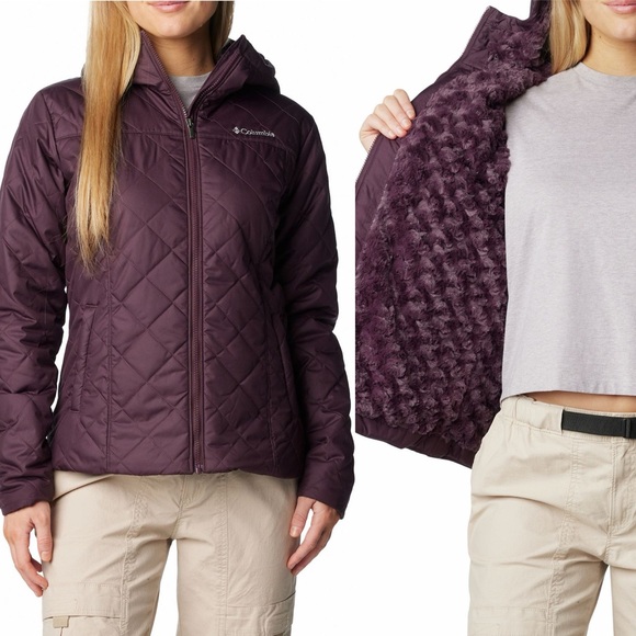 COLUMBIA ⭐️ Copper Crest II burgundy hooded fleece lined jacket - Picture 1 of 11